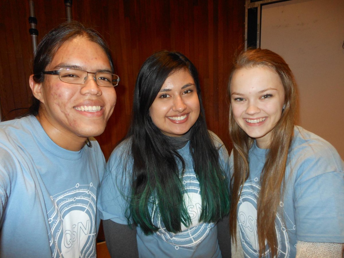 AshleyAaron's tweet photo. Happy #questday at MIT with @thaleea , @kylatruman, Raul and I after wind ensemble rehearsal. @QuestNetwork http://t.co/qrRMB5aTOQ
