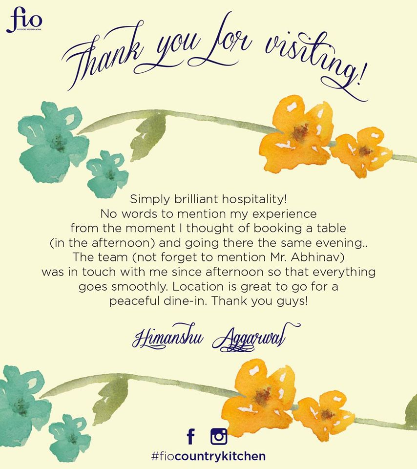 FioCountry's tweet photo. Such wonderful reviews make our day! #FioCountryKitchen #gardenoffivesenses #sodelhi #Delhi http://t.co/ozuo39yTWs