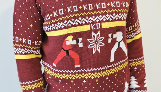 Toyland's tweet photo. Hadouken the halls with an amazing Street Fighter sweater http://t.co/KVpYQlpDX6 http://t.co/UlMcNZGZeZ