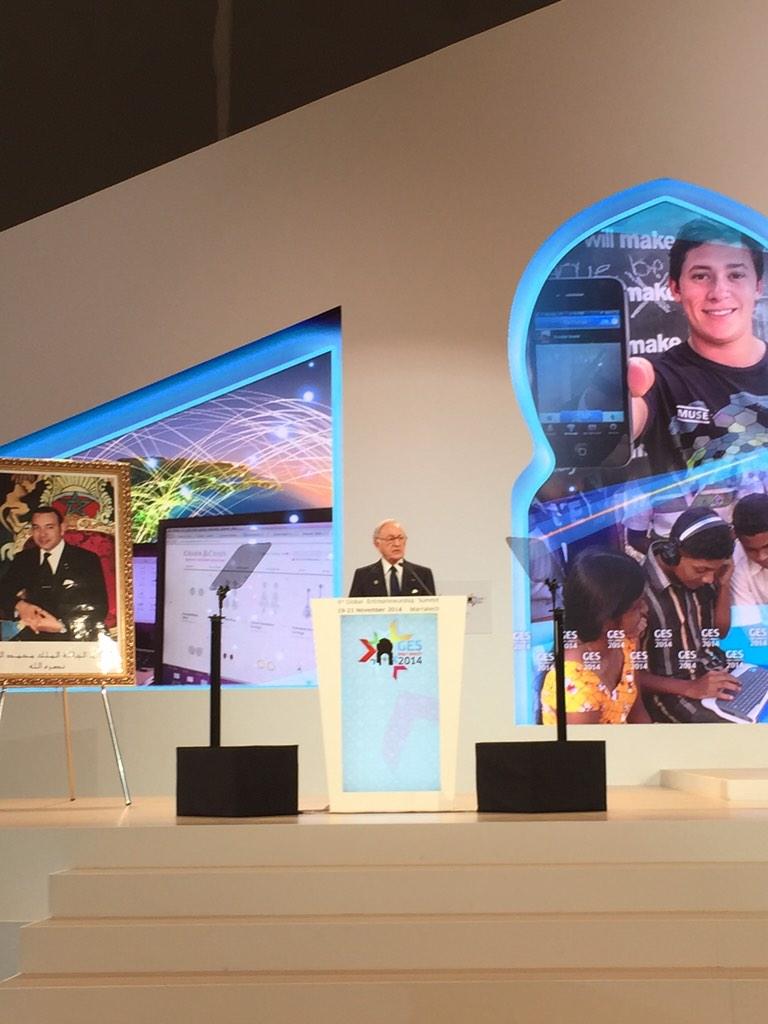 GESMarrakech14's tweet photo. We need to create opportunities for young people in eco &amp; social entrepreneurship cc Othman Benjeloun  #GES2014 http://t.co/OCog9yOVEf