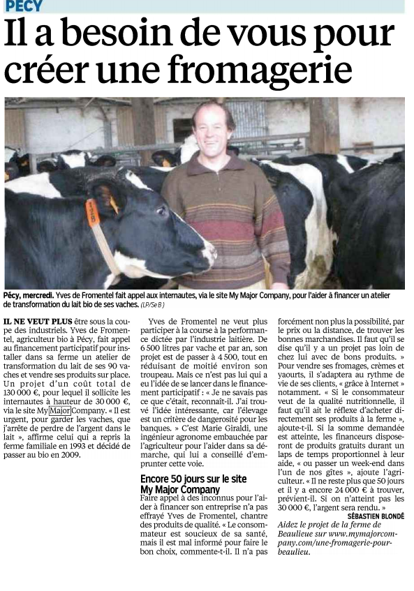 Fromentellerie's tweet photo. @LeParisien_77 parle de nous! Merci à eux! http://t.co/qq1zYad1uY