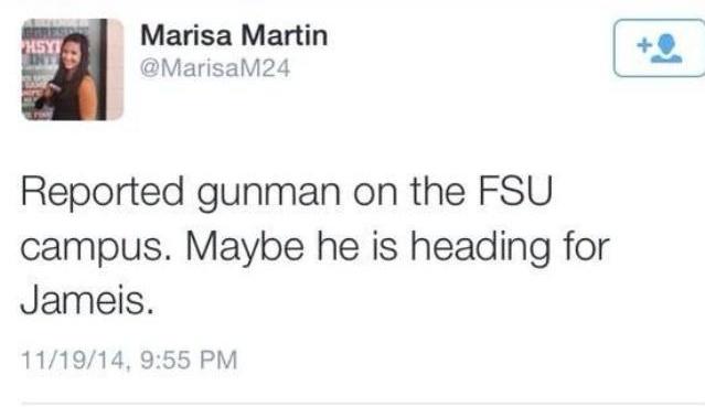 ThatBamaBitch's tweet photo. I'm ashamed that this tasteless child even goes to the same school as me. #PrayForFSU #FireMarisaMartin http://t.co/0JkBVkODcX