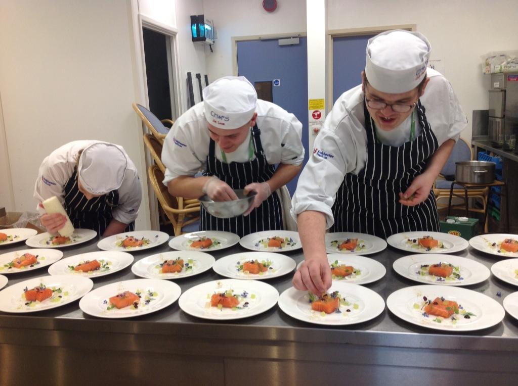 theessexchef's tweet photo. My team @SOUTHfEAST performing well plating the dish @WivenhoeHouse @GB CookBook dish  launched today  download it! http://t.co/Wm9akMO6li