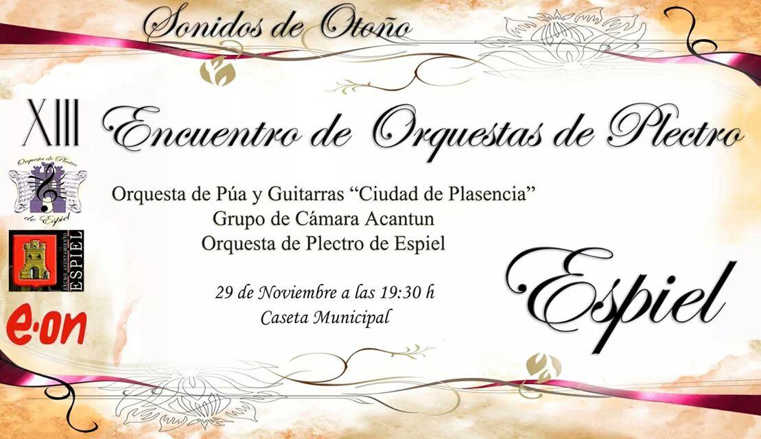 Carloslive100's tweet photo. XIII Encuentro de Orquestas de Plectro. En la Caseta Municipal de Espiel a lad 19:30h el día 29 de Noviembre. http://t.co/dHa8Yeud5p