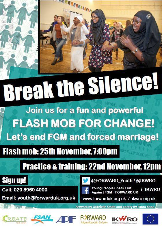WF_Rising's tweet photo. Join the FGM Flashmob! Practice &amp; training on 22 Nov and performance on 25 Nov for #IDEVAW #EndFGM http://t.co/PCGefnyEod
