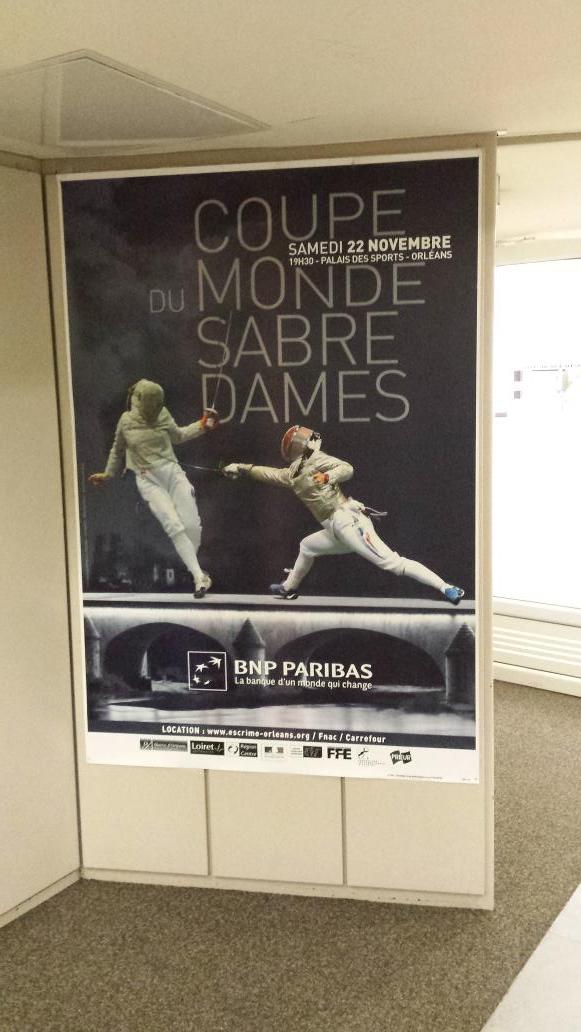 FadeauPhilippe's tweet photo. La coupe du monde de sabre dames de @ESCRIMEORLEANS s'affiche au siège de la FFE #CDMSABRE2014 #escrime @ESCRIMEFFE http://t.co/VpN6v239kq