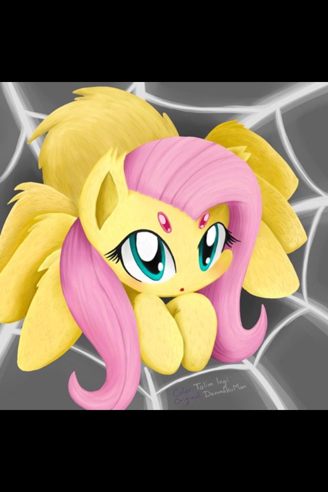 MlpPlus's tweet image. Fluttershy + tarrantula