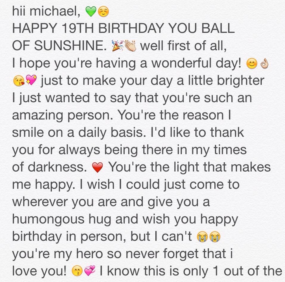 HAPPY 19TH BIRTHDAY MICHAEL GORDON CLIFFORD! 
