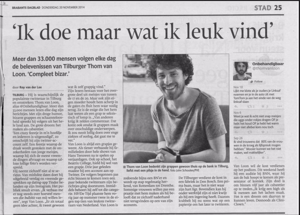 Verrekte trots op de grappigste jongen die ik ken!!!! @thomvanloon