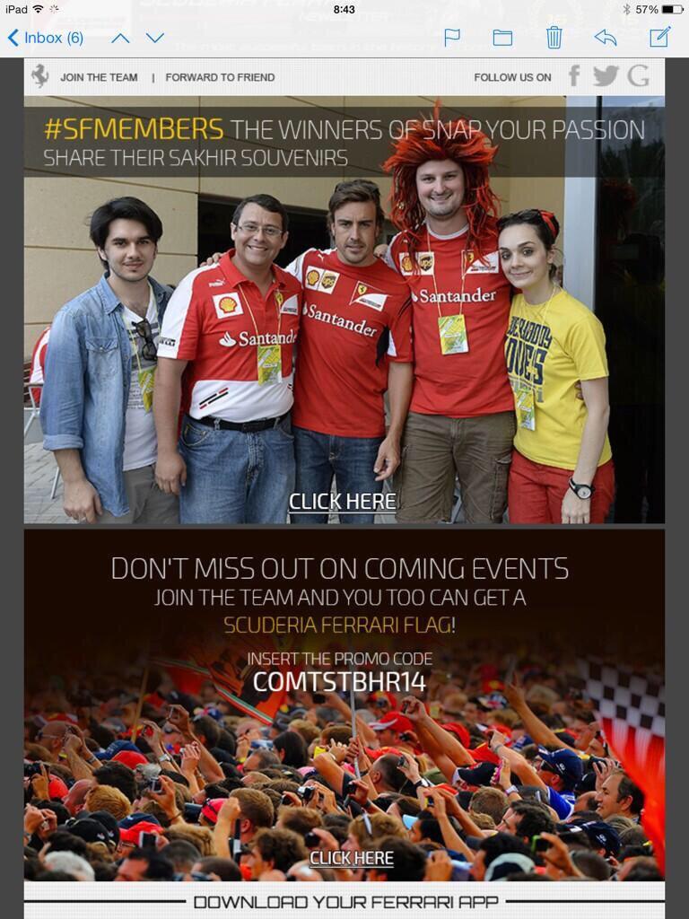 Ferrarikid1's tweet photo. @ScuderiaFerrari #SFMembers @alo_oficial #GrandeNando #FerrariFamily http://t.co/m8aSVm8Fyw