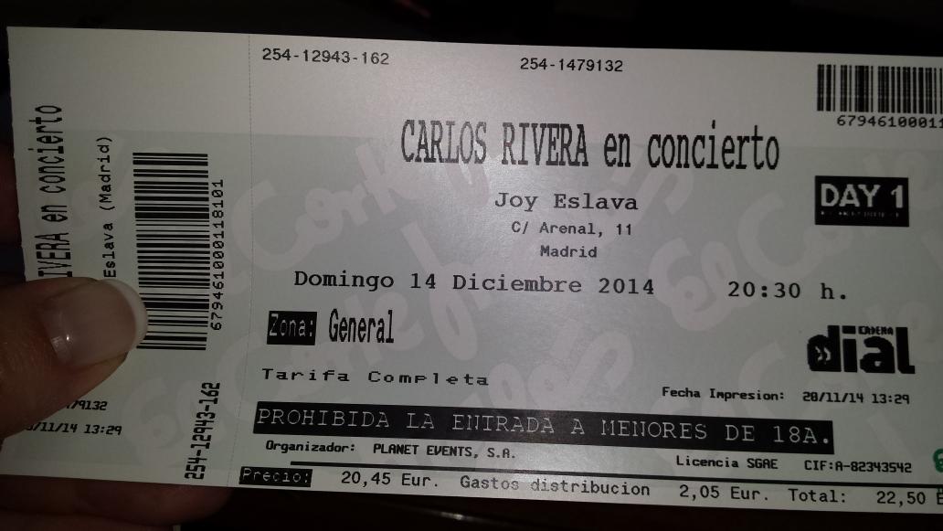 mqafrenesi's tweet photo. @_CarlosRivera "Te puedes arrepentir d todo,menos d haberlo intentado" Nos vemos en Madrid, otra vez Gracias x tu luz http://t.co/DfaGEvWpZ8