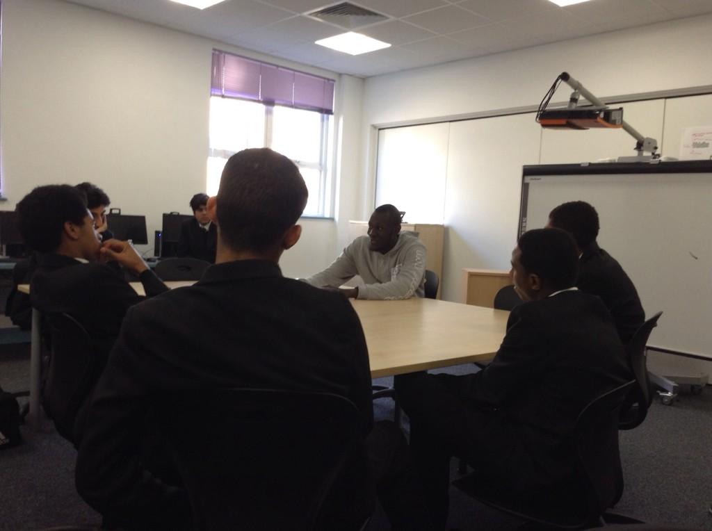 Inspirational talk with Yr.11s from #MOBO award winner @Stormzy1 #hardwork #DontFearFailure #PositveAttitude