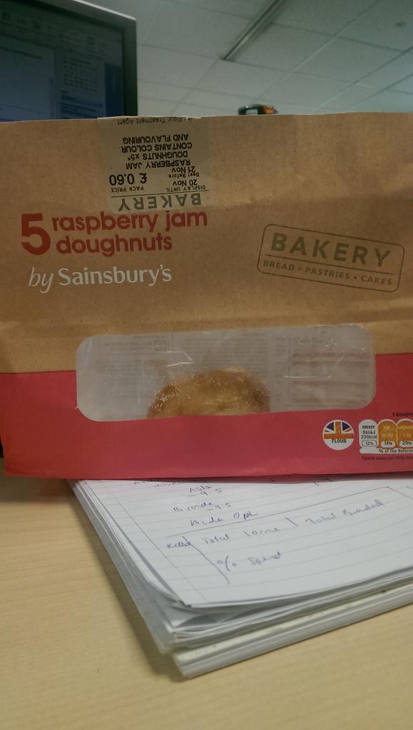 charcharli's tweet photo. A @sainsburys jam donut with no jam in it #disappointed 😢 http://t.co/E8TELafwLx