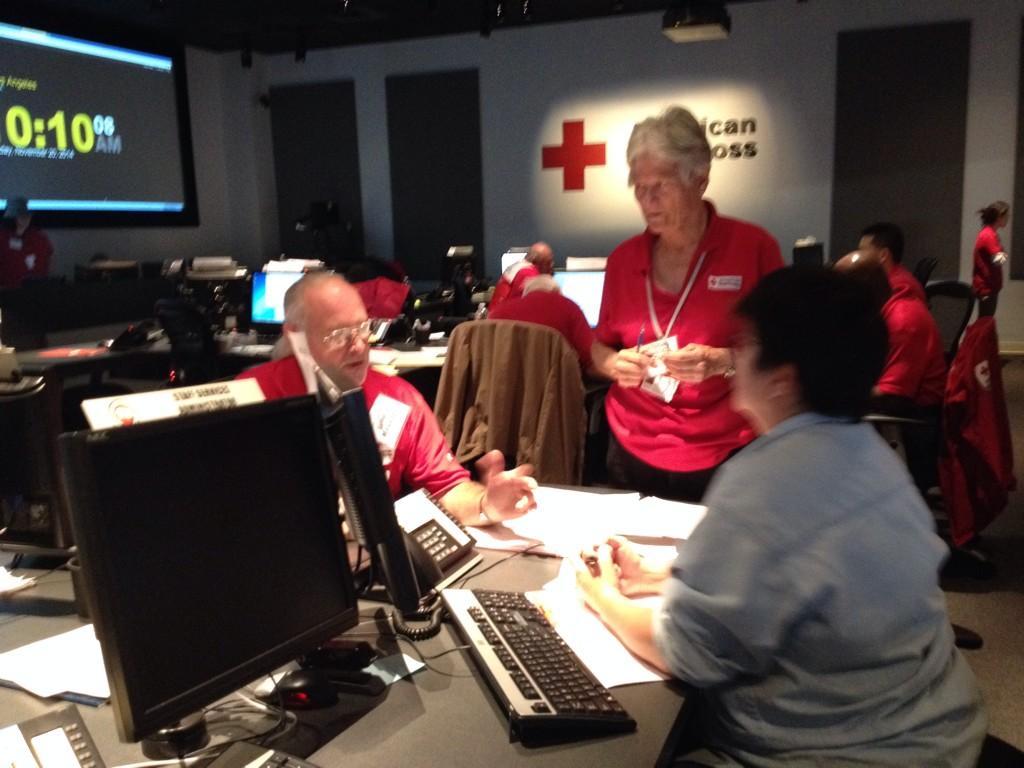 RedCrossLA's tweet photo. Today we have an active EOC running a simulation response to a 7.1 earthquake @LACOOEM #EQdrill #LAQuake http://t.co/0G9gzzhH1X
