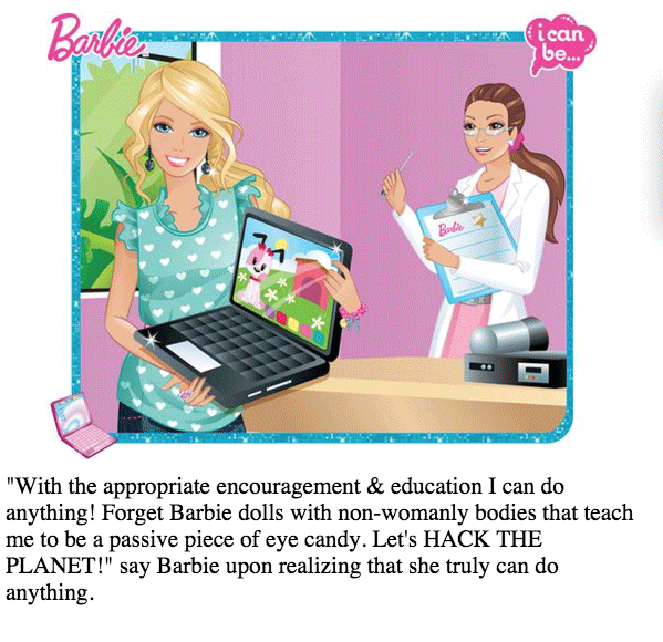 loooorenanicole's tweet image. #feministhackerbarbie #HackingThePlanet since, well, since forever. She&apos;s a pretty nifty lady.
