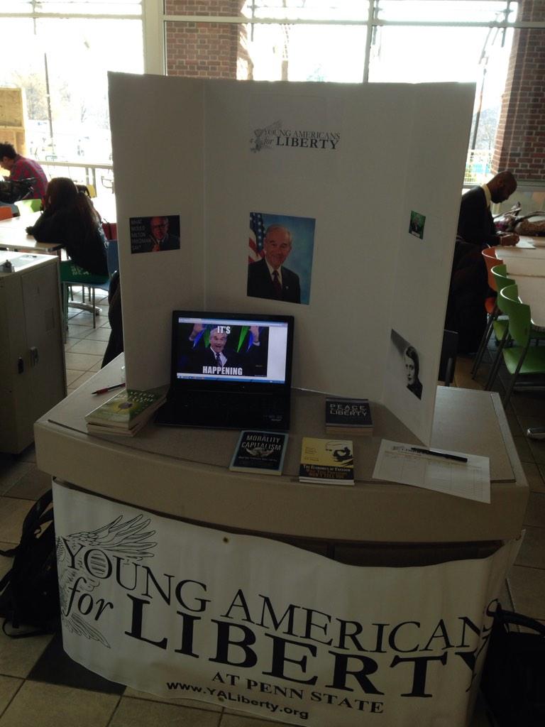 PennStateYAL's tweet photo. We are at the HUB today, tabling until noon! http://t.co/14u78MxBzy