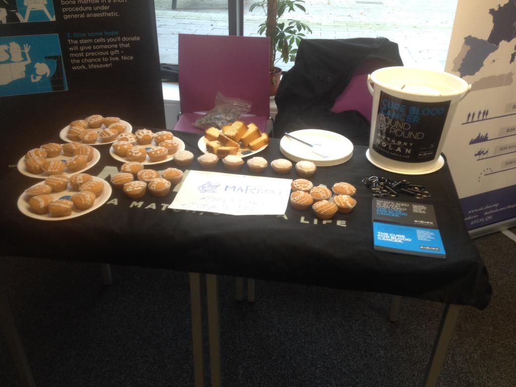 C'mon peeps, we're in Blomeley Rooms till 4.30pm selling cakes to fundraise for #AnthonyNolan #bethecure