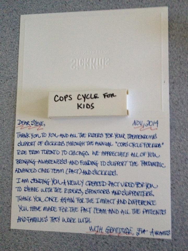TPSCycleForKids's tweet photo. @sickkids big thanks to @TPS cycle4kids and @TPS 31 @PCGlennJones for continued #fundraising #philadelphia15 http://t.co/LnAaeUKoYW