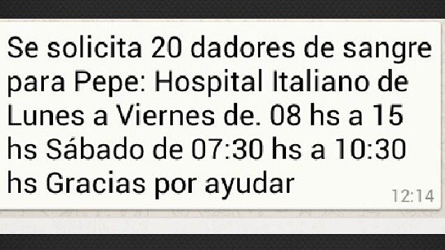 Lupucipiapa_'s tweet photo. CUALQUIER TIPO, NO ES NECESARIO AYUNO por favor para difundir!! #UnCorazonParaJose #FuerzaPepe http://t.co/KIQB0l9EDt"
