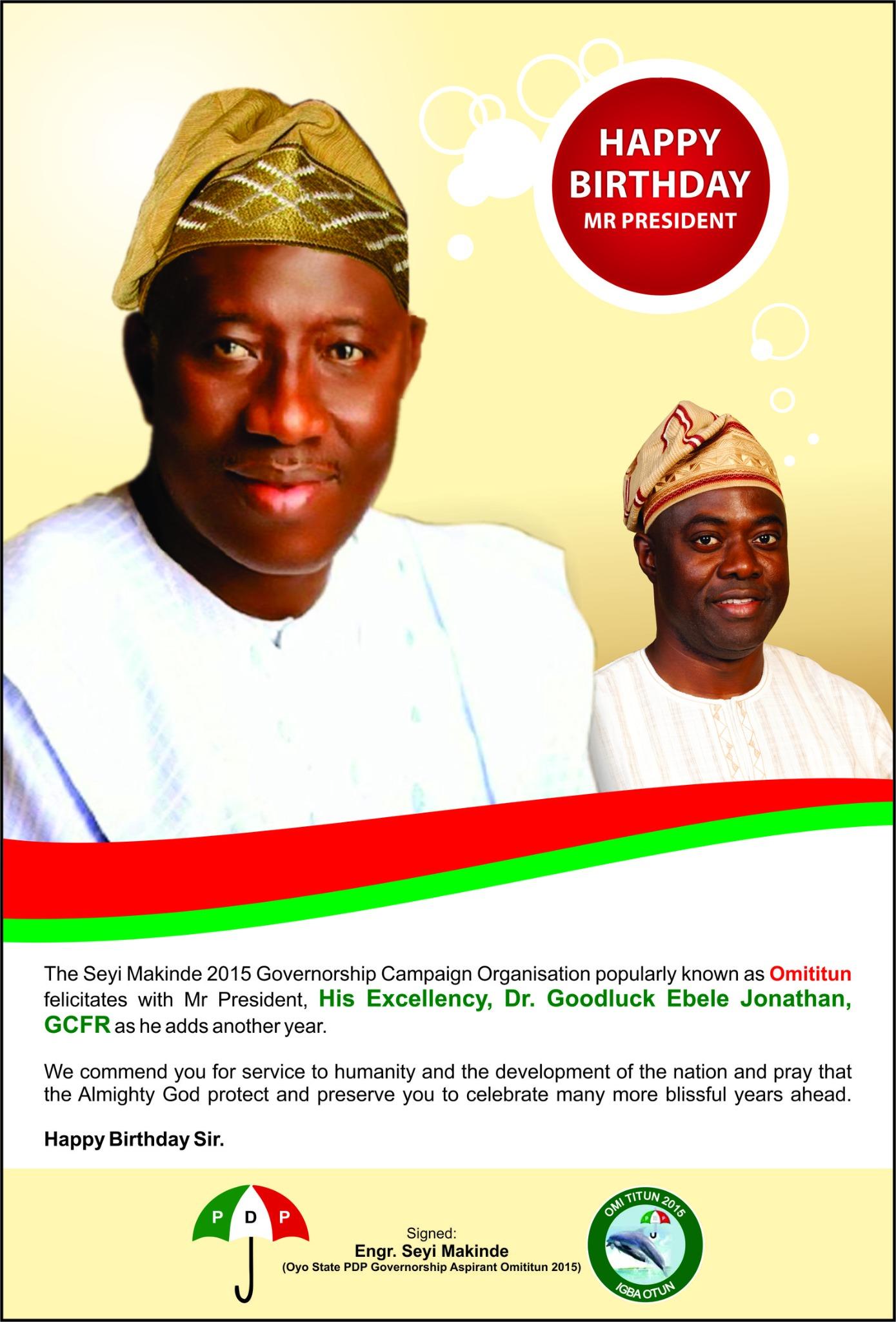Happy 57th birthday to President Goodluck Jonathan 