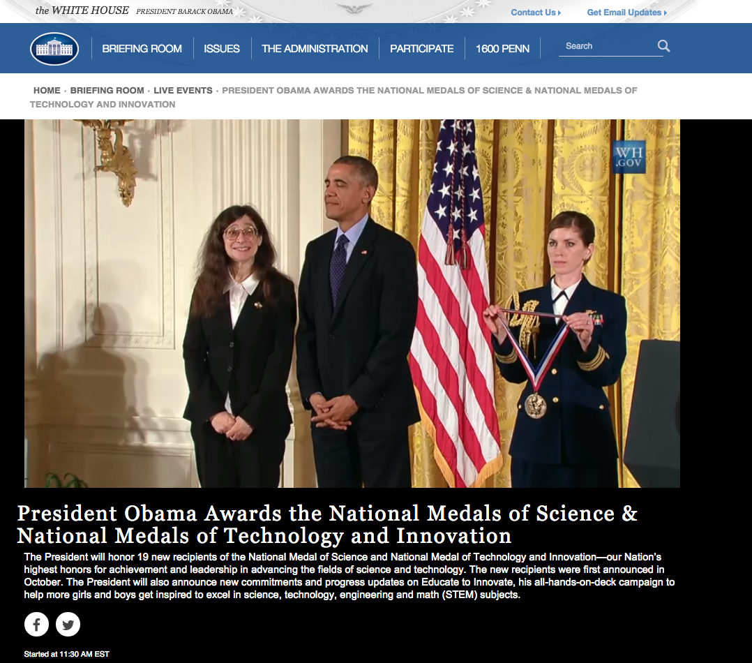 LASillinois's tweet photo. YAY @MayBerenbaum! @BarackObama awards her @NSTMF @MedalofScience at @WhiteHouse! http://t.co/LAbPyxglt3
