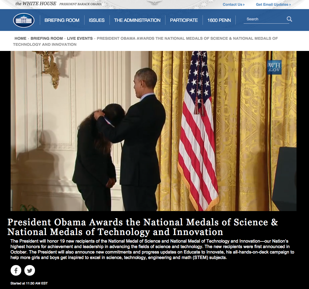 LASillinois's tweet photo. YAY @MayBerenbaum! @BarackObama awards her @NSTMF @MedalofScience at @WhiteHouse! http://t.co/LAbPyxglt3