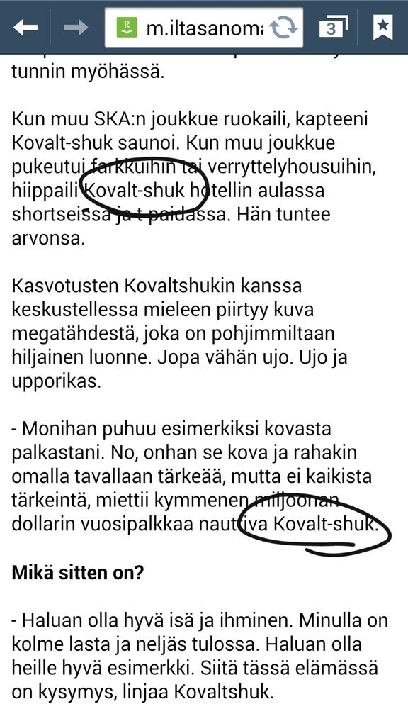 HalmeJuha's tweet photo. Vahvaa tyรถtรค @ISUrheilu. #KHLfi #Kovalt-tsuk. http://t.co/yOmJDW3xNc