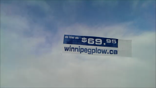 Winnipeg Manitoba Canada aerial advertising campain flying banner