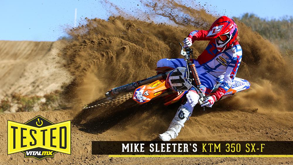 VitalMX's tweet photo. Tested: Mike Sleeter's KTM 350 SX-F: @OrangeBrigade @KTMUSA @fmf73 @Provenmoto @NihiloConcepts http://t.co/C6V53aBBZn http://t.co/iWghNUQmeu