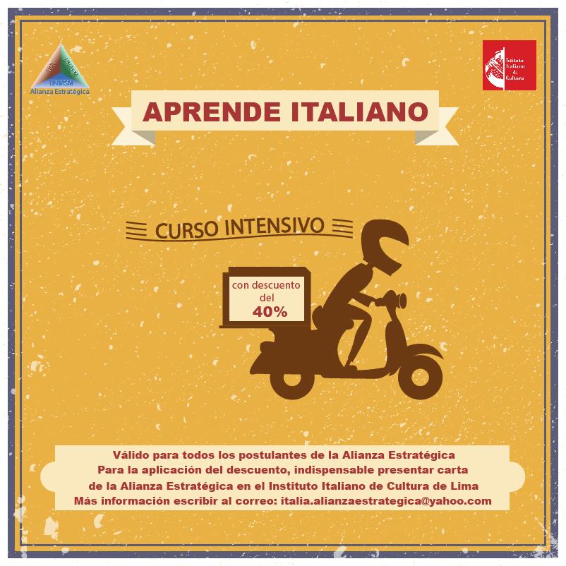 AlianzaEs's tweet photo. Aprende Italiano curso intensivo con 40% de descuento. Inicio de clases 26/10! Entérate aquí ➝ http://t.co/vWgFPvI6aY http://t.co/n4QsvgsSfD
