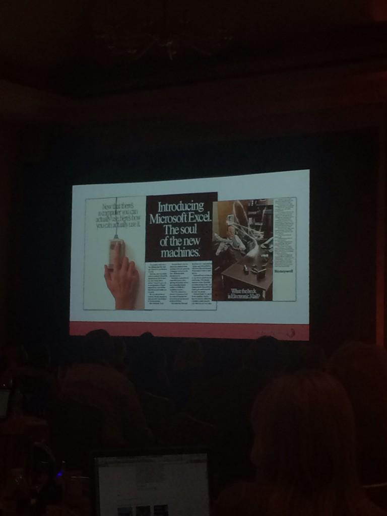 EnterpriseNtwk's tweet photo. @cbl_23 showing how far we've come with technology.  #ENCON2014 http://t.co/o3dj02ufGD
