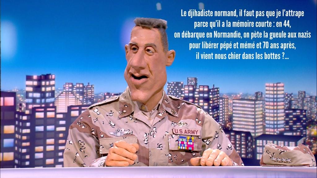 LesGuignols's tweet photo. #PPD "Je suis maintenant avec le général Sylvestre, commandant en chef des armées américaines" http://t.co/aQfJKpAyin