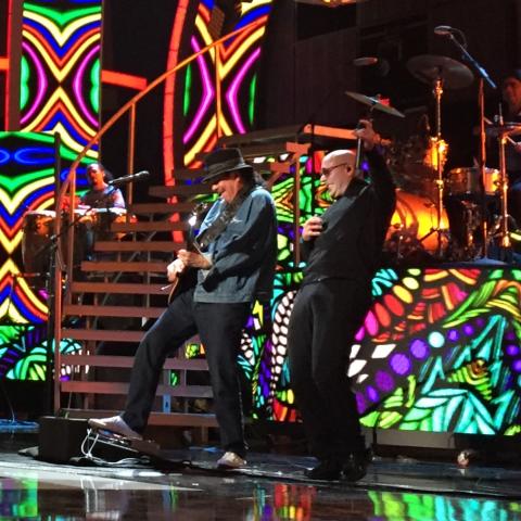 pitbull's tweet photo. Legend in the making with the legend himself @SantanaCarlos thank you for the opportunity @LatinGRAMMYs @Univision http://t.co/MAikQwcoPZ