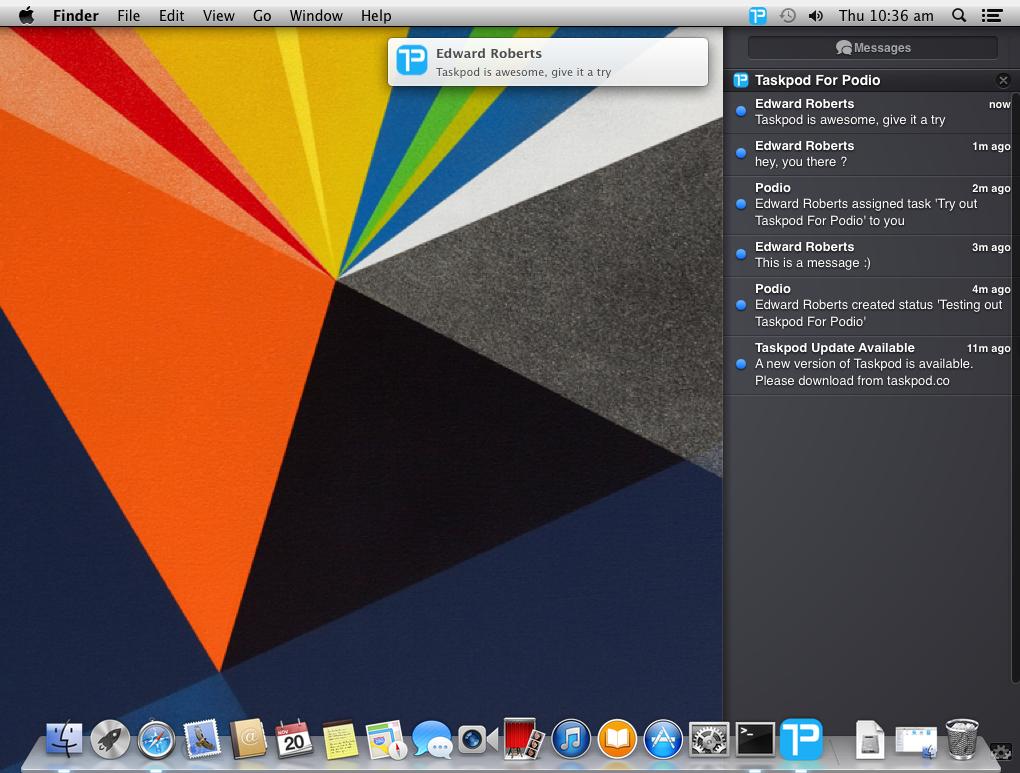 Taskpod's tweet image. Never miss a chat again! Get all your @Podio notifications in your desktop with @Taskpod.