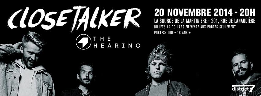 Excited to be playin tonight in Quebec City with <a href="/TheHearing/">The Hearing</a> thanks to @DISTRICT7PROD Doors are 730! Come say bonjour