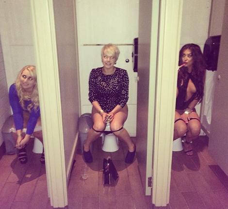 three hot girls peeing