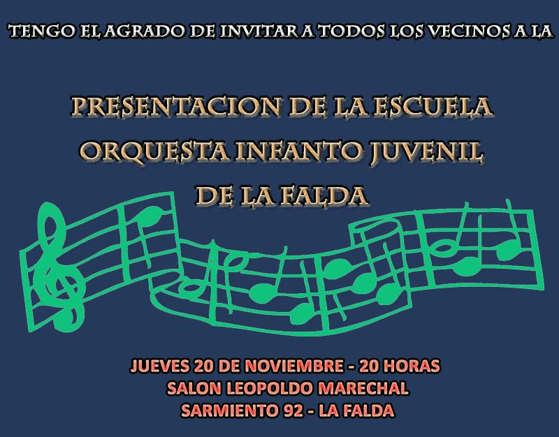 CachoArduh's tweet photo. TENGO EL AGRADO DE INVITAR A TODOS LOS VECINOS A LA PRESENTACIÓN DE LA ESCUELA ORQUESTA INFANTO JUVENIL DE LA FALDA http://t.co/cVs7Csol4j
