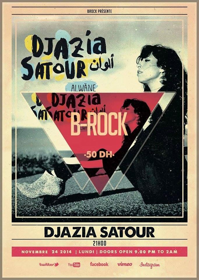 DjaziaSatour's tweet photo. Mon1er concert sur le sol marocain! #Casablanca lundi au B-Rock/ 21h.

#Maroc #Alwane #MaghrebUnited #music #Algerie http://t.co/YGO7asvsBj