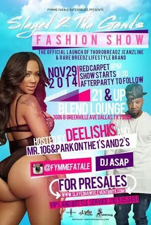 teezy6ix's tweet photo. Livest Fashion Event to hit the Dfw hosted by Deeleshis from Flavor of Love.. Takeover Magazine will be there live.! http://t.co/v8N9Avak2k