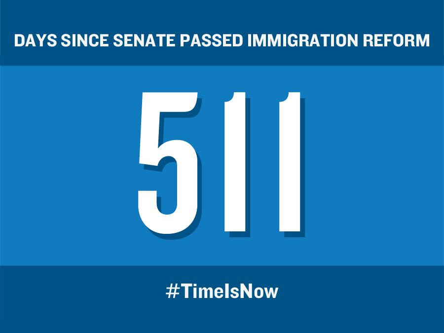 #tbt to 511 days ago, when Senate passed #bipartisan #immigration reform bill I championed. #TimeIsNow to act. #CIR