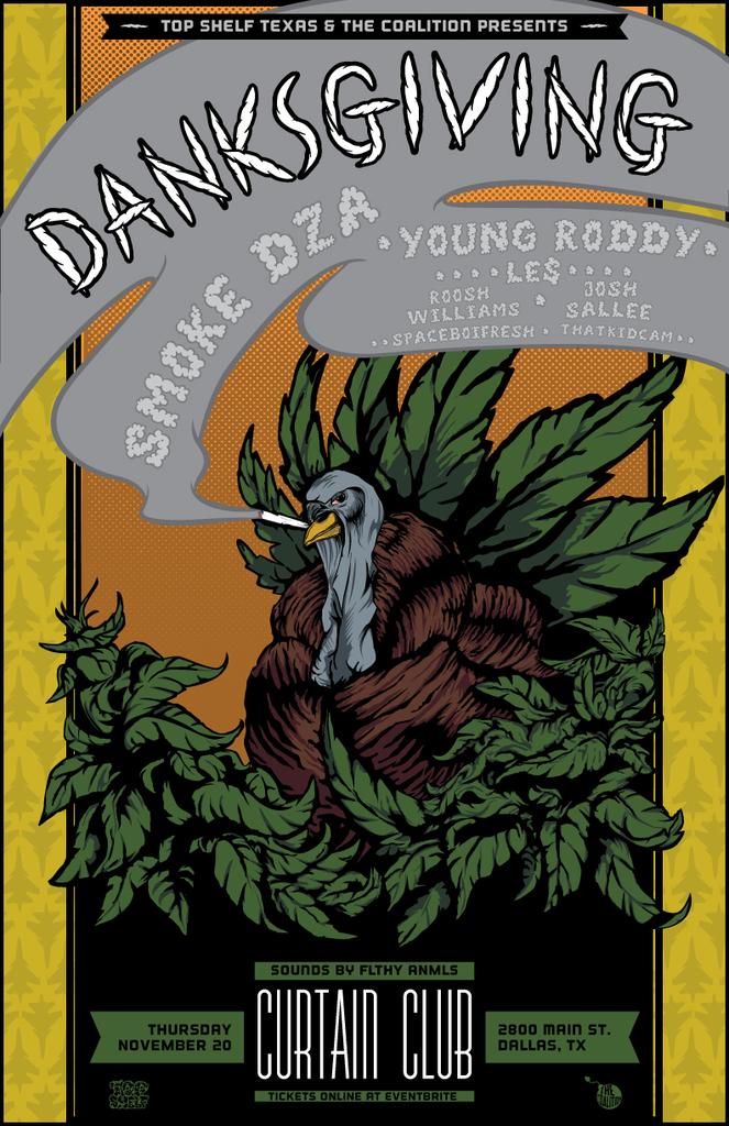 TXCoalition's tweet photo. Tonight
@smokedza takes over Dallas w/
@young_roddy &amp; @settle4LES

Host: @jaywilyall 
🎧 #FLTHYANMLS 
✈✈✈ #JetLife http://t.co/bkqZkTIN8q