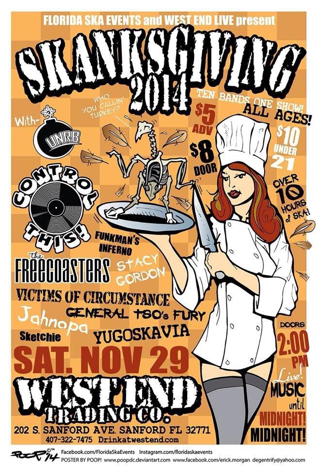 Tampa Ska Archive (@tampaska) on Twitter photo SAT/NOV 29/2PM/$5-$10 #Skanksgiving w/<a href="/ControlthisFL/">Jeff Richey</a> <a href="/UNRBmusic/">UNRB</a> <a href="/TheFreecoasters/">The Freecoasters</a> +more!!! facebook.com/events/2700479… SAT/NOV 29/2PM/$5-$10 #Skanksgiving w/<a href="/ControlthisFL/">Jeff Richey</a> <a href="/UNRBmusic/">UNRB</a> <a href="/TheFreecoasters/">The Freecoasters</a> +more!!! facebook.com/events/2700479…