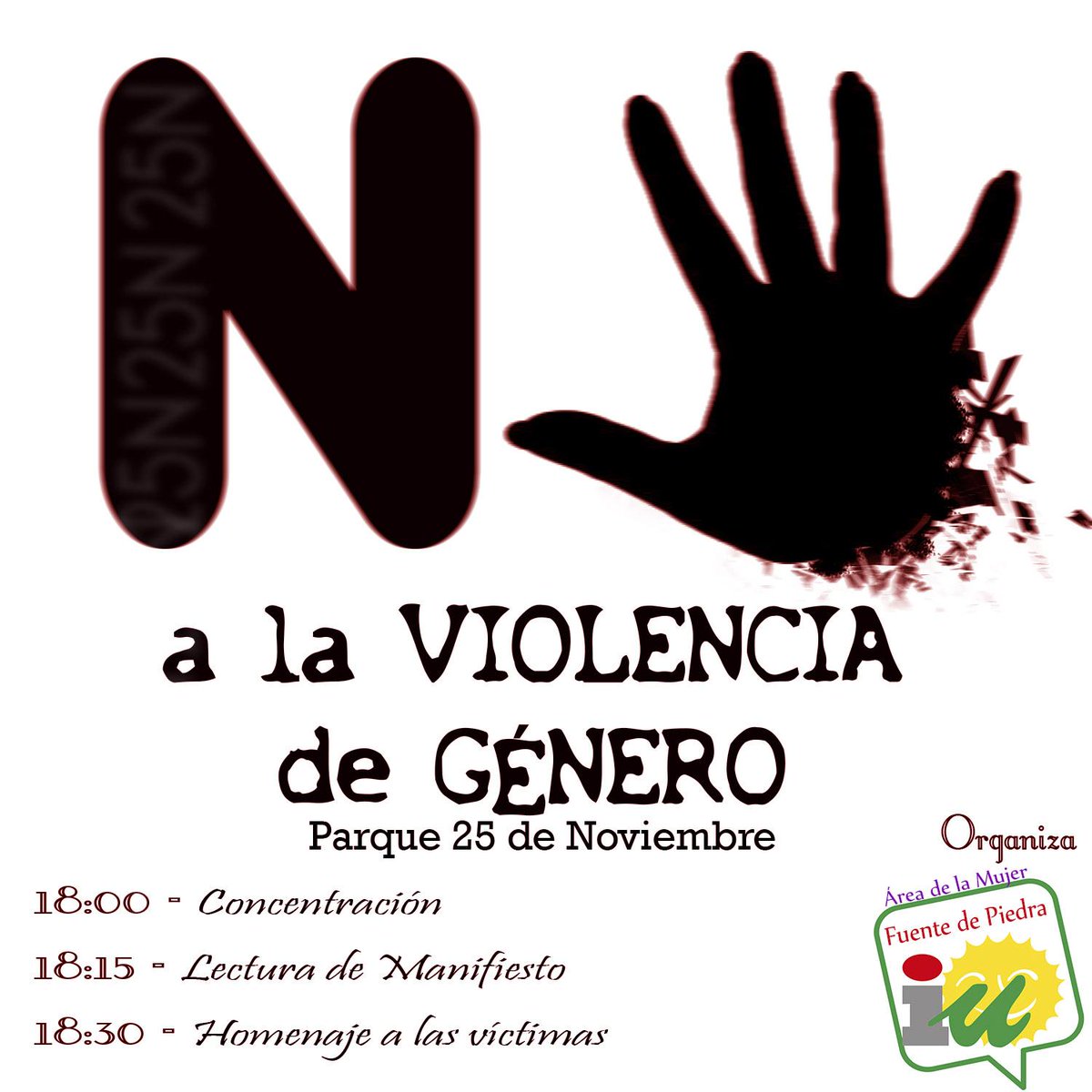 IUFuentePiedra's tweet photo. #25N #FuentedePiedra #BastaYA http://t.co/iEs4TWkpI2 http://t.co/UDRqYjRC1U