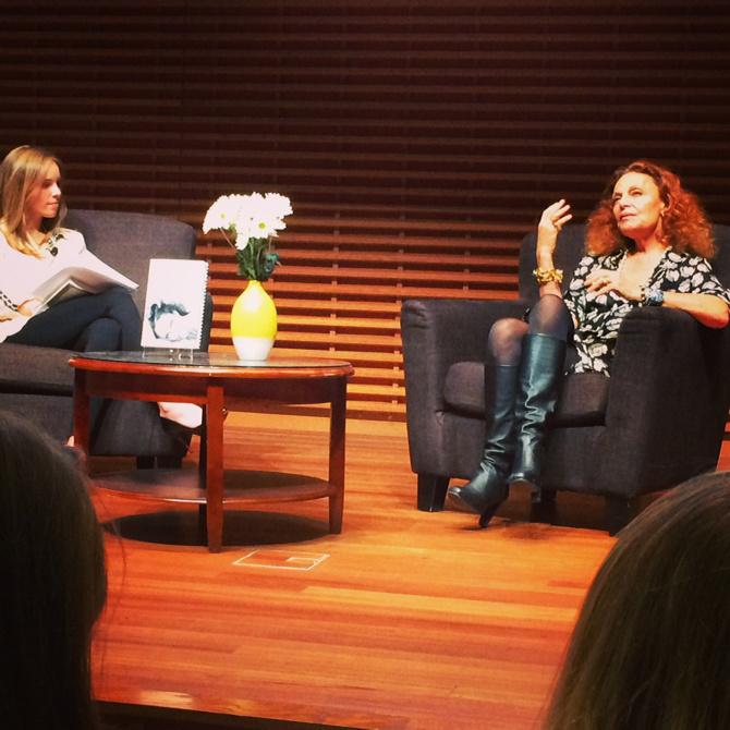 CarolyneZinko's tweet photo. "You don't know what you're going to do. It's important you know the woman you want to be." @dvf @stanford biz today http://t.co/v8fweDEMAC