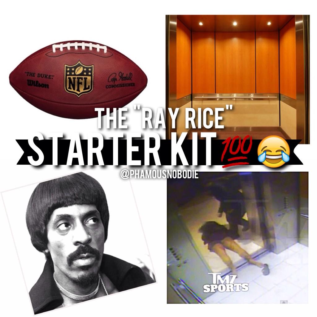 COMPTONSDOUBLEP's tweet photo. The "Ray Rice" Starter Pack! http://t.co/2ac9d7sNKd