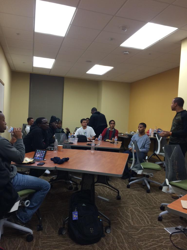 HuntleyHouse's tweet photo. We are honored to have AVP @Shak06 and AVP @DrLamarHylton here tonight to talk to the #UMNHuntleyHouse men!#Live17th http://t.co/NNL1bJyG8a