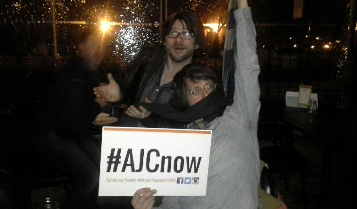 ajc's tweet photo. Guess what? @MRuggieriAJC bought drinks 4 all @eddiesattic 2 celebrate new http://t.co/tnqGwtAf0B! #AJCnow http://t.co/kJNjmTwHWw