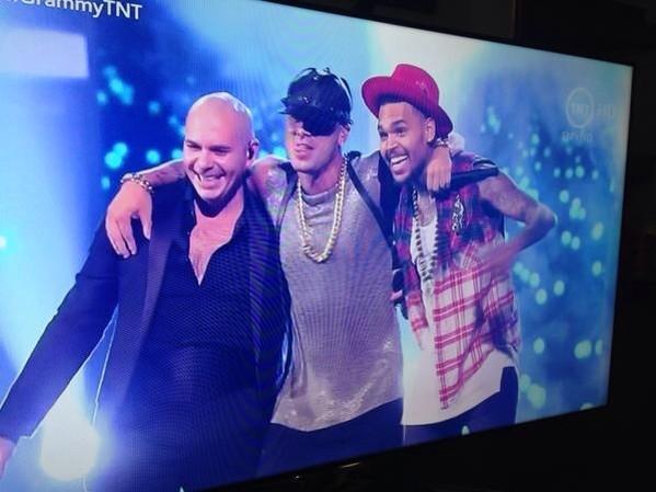 _kingcbrown's tweet photo. Chris, Pitbull and Wisin at Latin Grammy 2014 http://t.co/BpCgKCQxpG