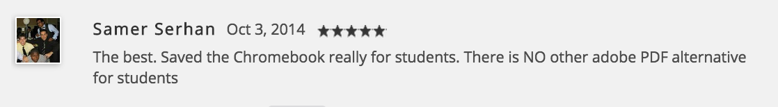 KamiApp's tweet photo. #NotablePDF User Reviews - "The best… There is NO other #Adobe #PDF alternative for #students" by Samer S. http://t.co/E7zeXUYXH9