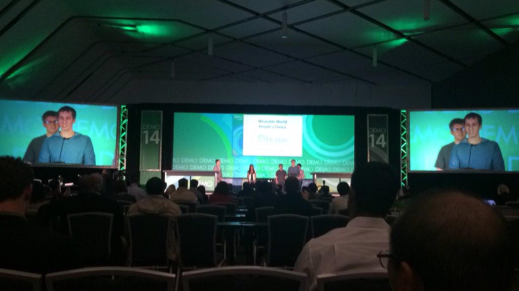 kyleellicott's tweet photo. Incredibly proud of all our @wearableworld companies at #DEMO2014 today. cc: @DEMO @jonloubrand #inhome http://t.co/e912HQZUUz